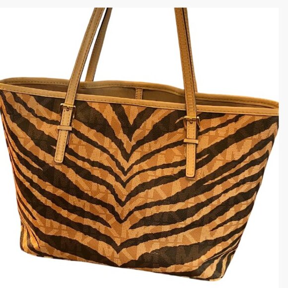MICHAEL Michael Kors Vintage Tiger Print Animal Print Tote EUC - Picture 4 of 15